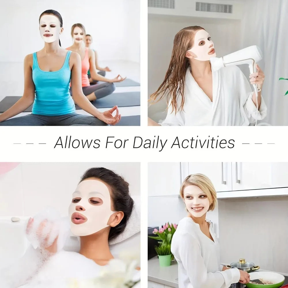 Reusable Silicone Face Mask Holder 3D Ear Hanging Design Moisturizing Facial Mask Cover Anti Wrinkle Auxiliary Mask