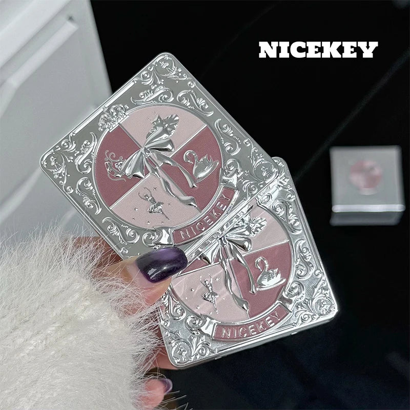 NICEKEY Three-color Matte Blusher Palette Natural Cheek Tint Rouge Pink Cream Blush Makeup Contouring Brighten Face Cosmetics - AliExpress 66