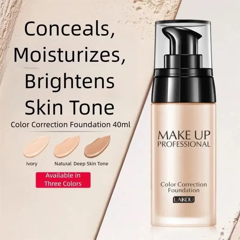 Long Lasting Oil Control Liquid Foundation Waterproof Brightening Concealer Natural Finish Moisturizing Professional Makeup