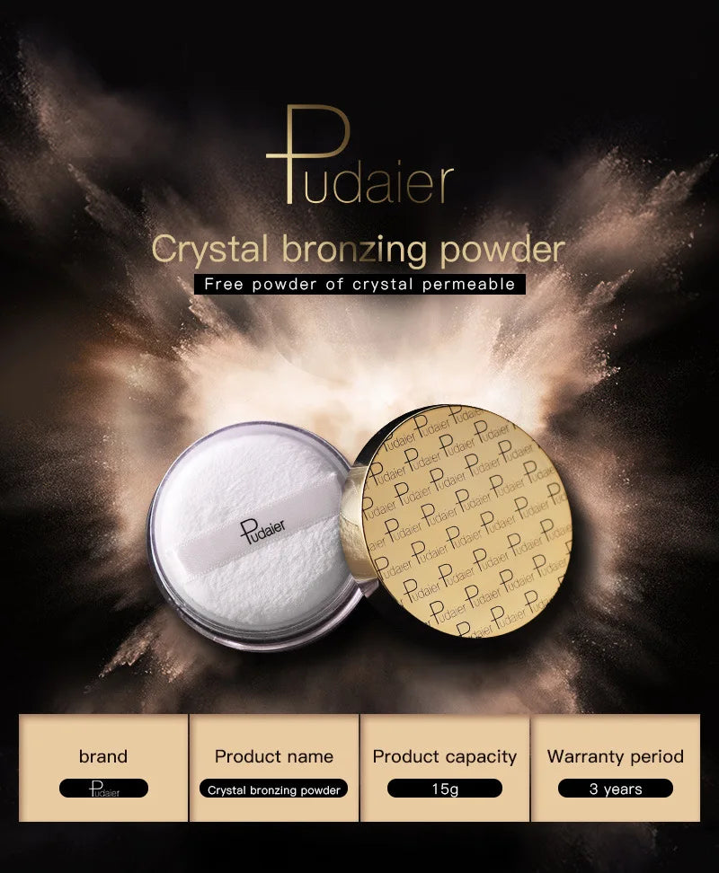 Pudaier 8 Colors Oil-control Loose Powder Waterproof Long-lasting Full Coverage Face Setting Powder Compact Makeup Cosmetics