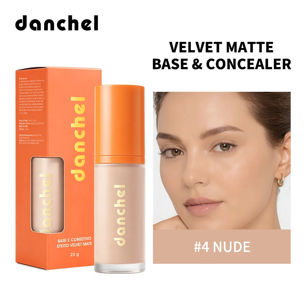 2 in1 Concealer & Foundation Long-lasting Hold Velvet Matte Finish High Coverage Oil Control Skincare Matte Concealer Foundation