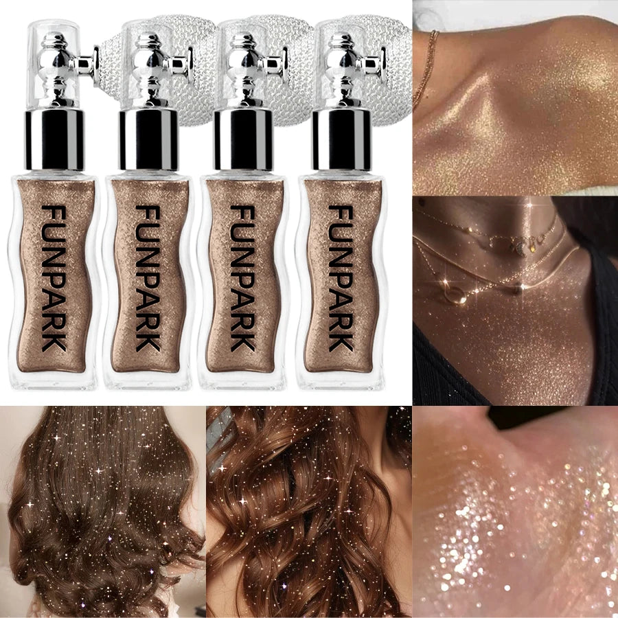 1PC Highlighter Powder Brightens The Whole Body Sparking Face Korean Makeup Lasting Pearlescent White Brown Silver Cosmetics - AliExpress 66