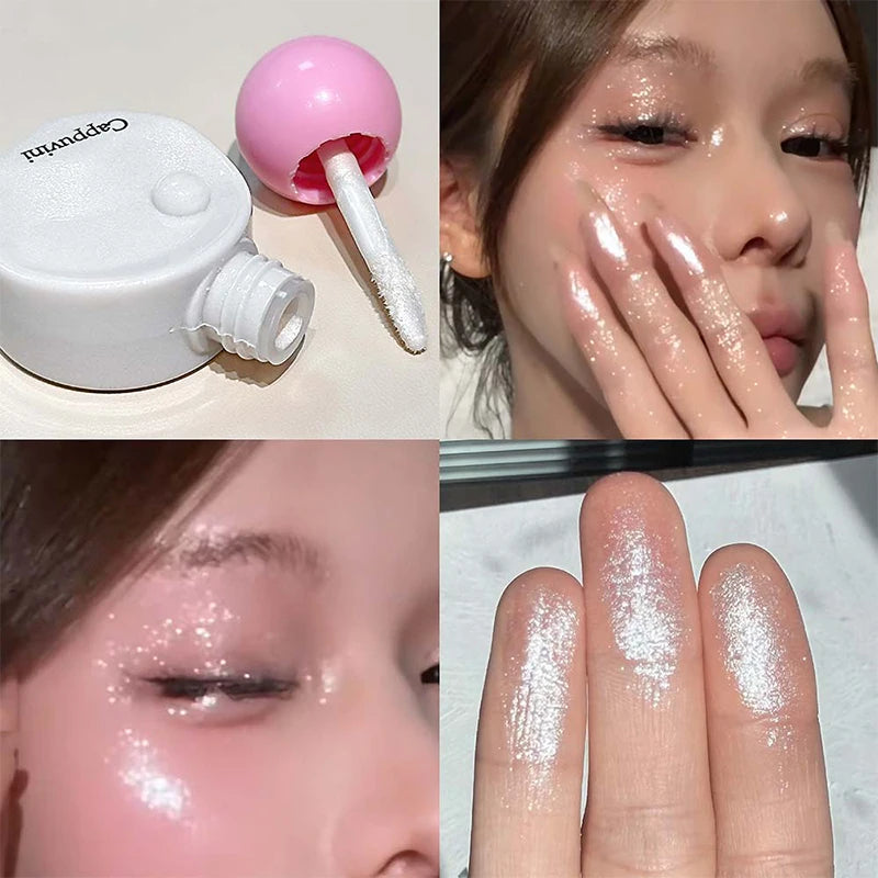 Shimmer Liquid Highlighter Face Contour Makeup Pearlescent Glow Radiant Brightening Lying Silkworm Liquid Highlighter Eye Makeup - AliExpress 66