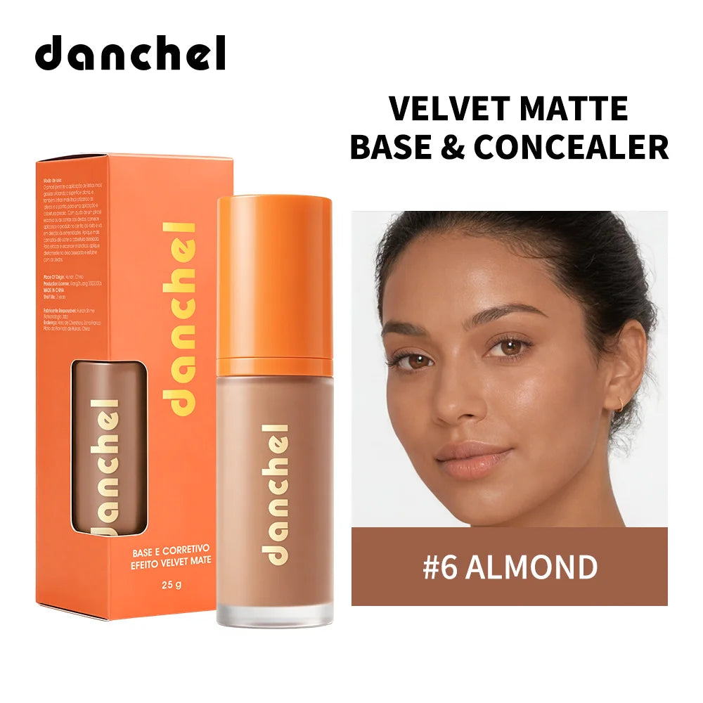 2 in1 Concealer & Foundation Long-lasting Hold Velvet Matte Finish High Coverage Oil Control Skincare Matte Concealer Foundation