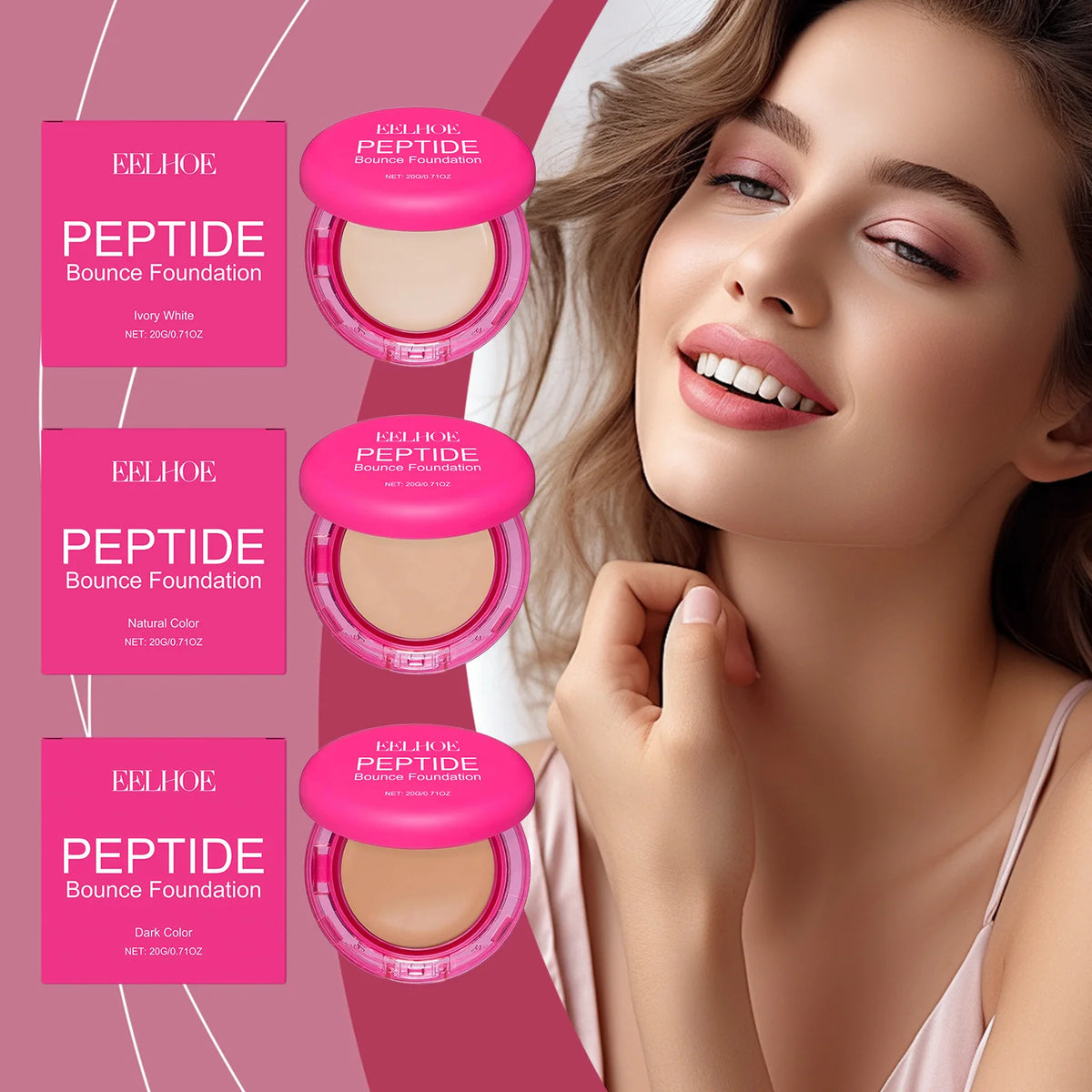 EELHOE Peptide Bounce Balm Foundation Matte Waterproof Sweatproof Oil Control Antioxidant Full Coverage Foundation Makeup Cream - AliExpress 66