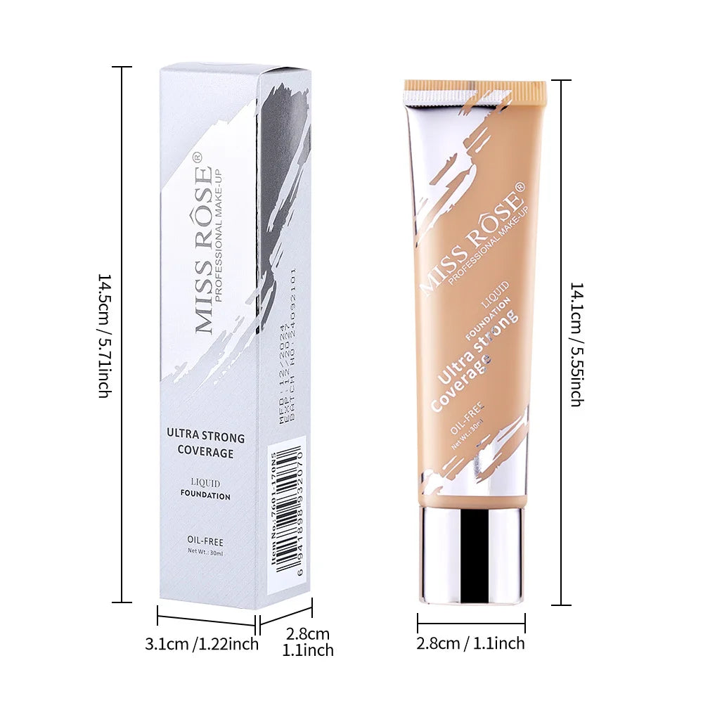 Oil?control LongLasting Foundation Cream Natural Buildable Coverage Concealer Makeup Base Sweat Proof Non?fading Facial Cosmetic