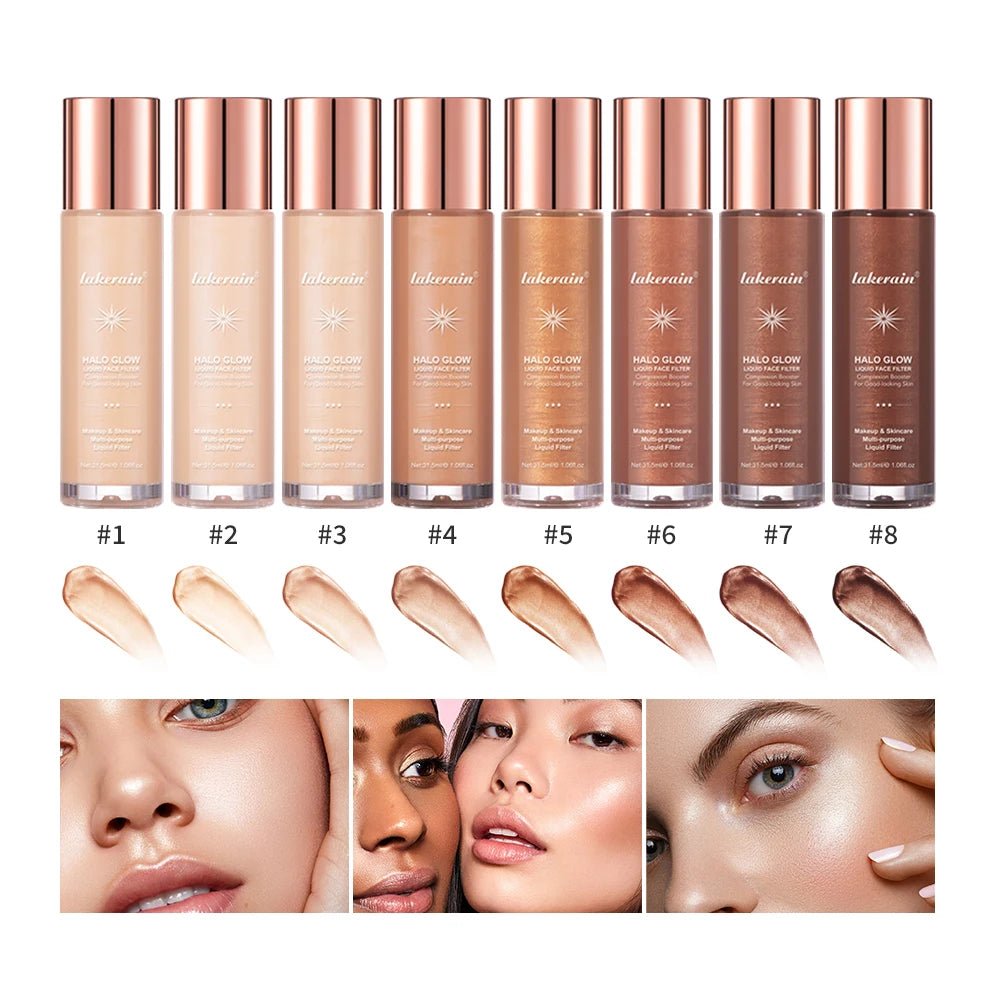 Halo Glow Liquid Face Filter Complexion Booster For A Glowing Liquid Highlighter Face Bronzer Glow Body Face Contour Shimmer Mak - AliExpress 66