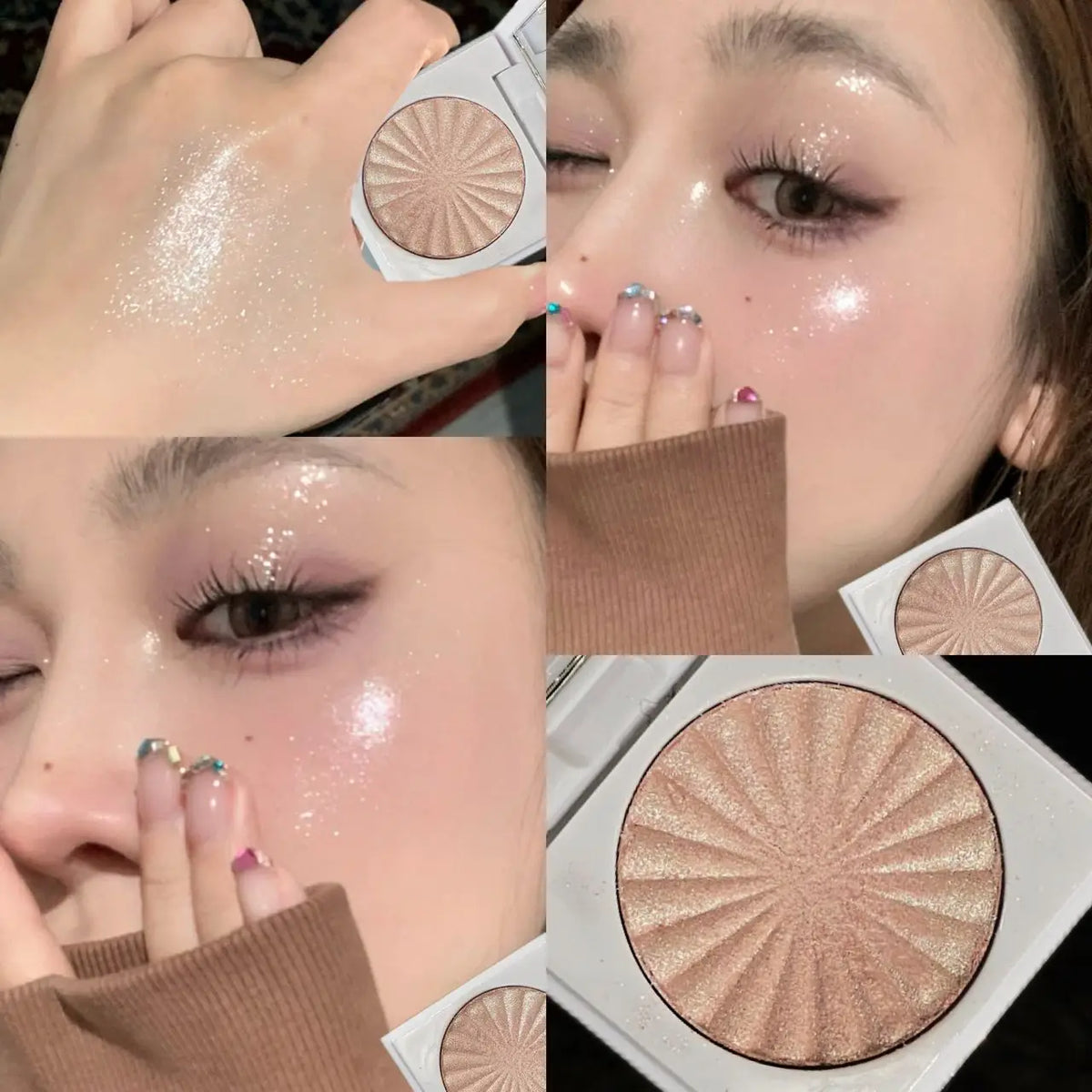Soft Light Diamond Highlighter Shimmer Glow Face Illuminator Smooth Long Lasting Brightening Cheek Makeup Multiple Shades - AliExpress 66