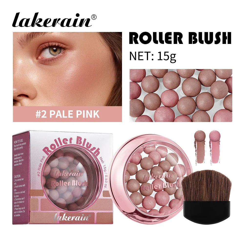 Lakerain Roller Blush Long-lasting Holding Natural Makeup Spherical Appearance Design Powdery Texture Pearlescent Effect Blush - AliExpress 66