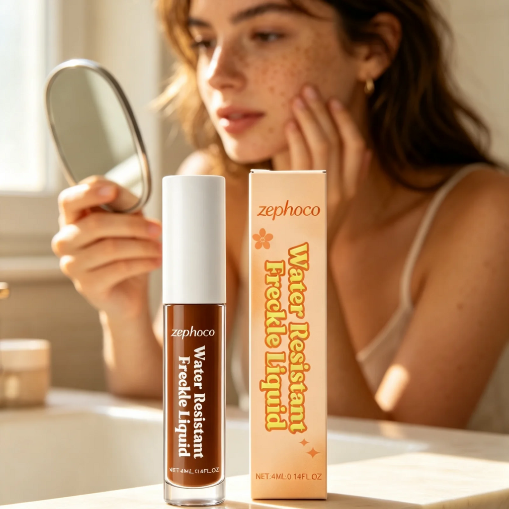 Zephoco Freckle Liquid Waterproof Long Lasting Makeup Fine Tip Fast Color Development Quick Drying Natural Looking Freckle Pen