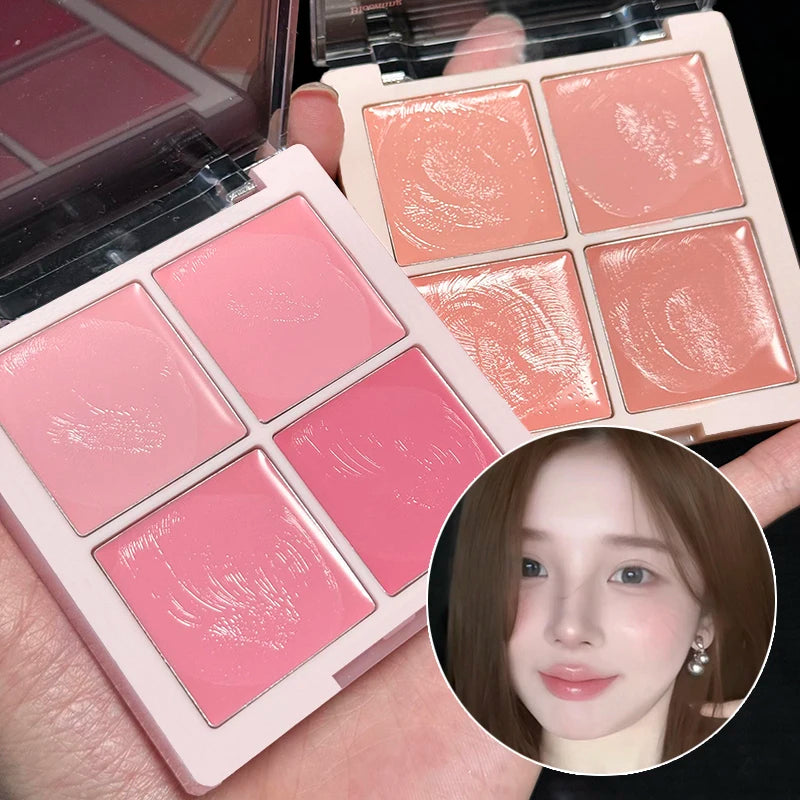 4 Color Blush Cream Natural Nude Makeup Brightening Water Light Peach Cream Blush Milk Pink Cream Cheek Blusher Palette Cosmetic - AliExpress 66