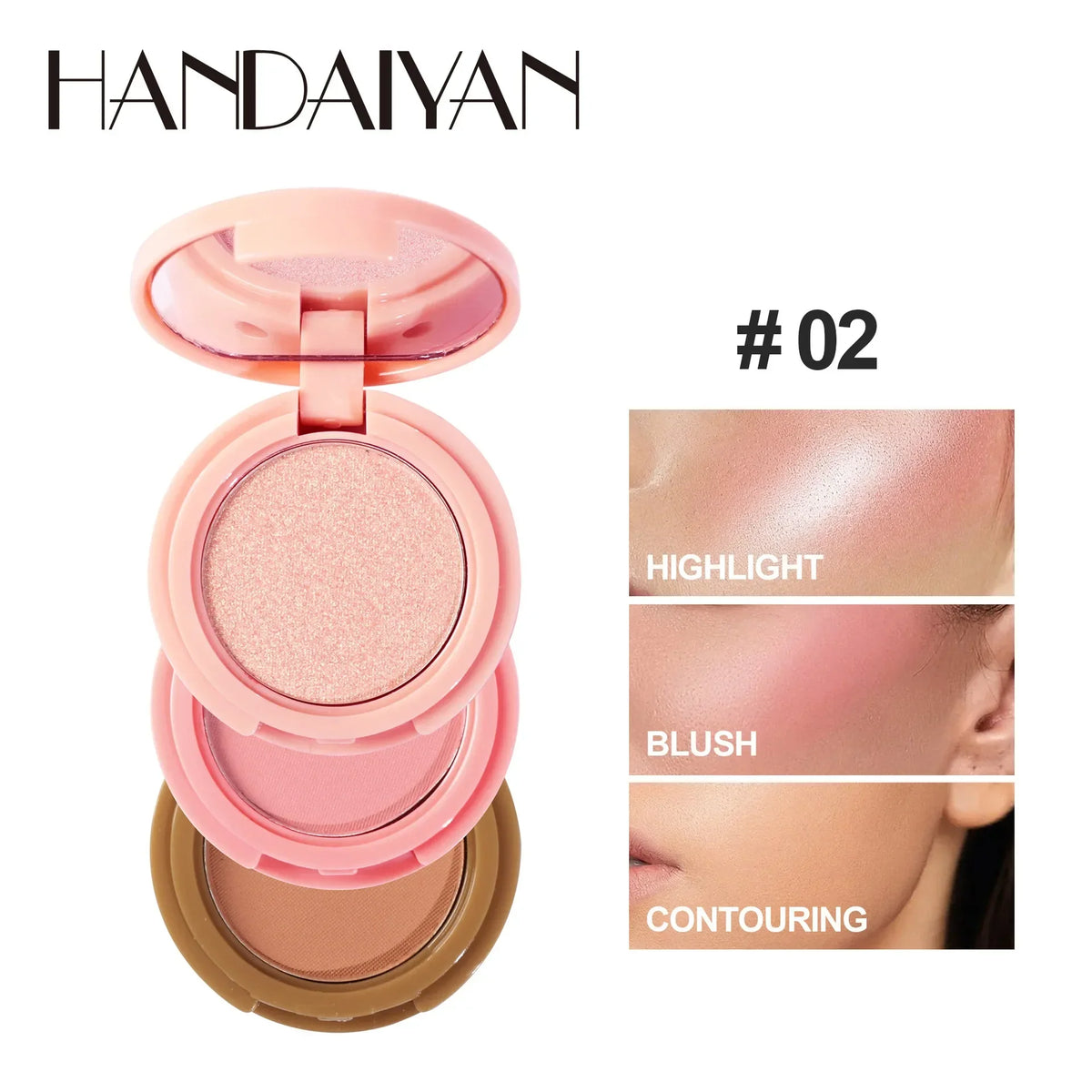 New 3 In 1 Matte Highlighter Contouring Blush Palette Pearly Shiny Eyeshadow Multifunctional Face Makeup Palette Female Cosmetic - AliExpress 66