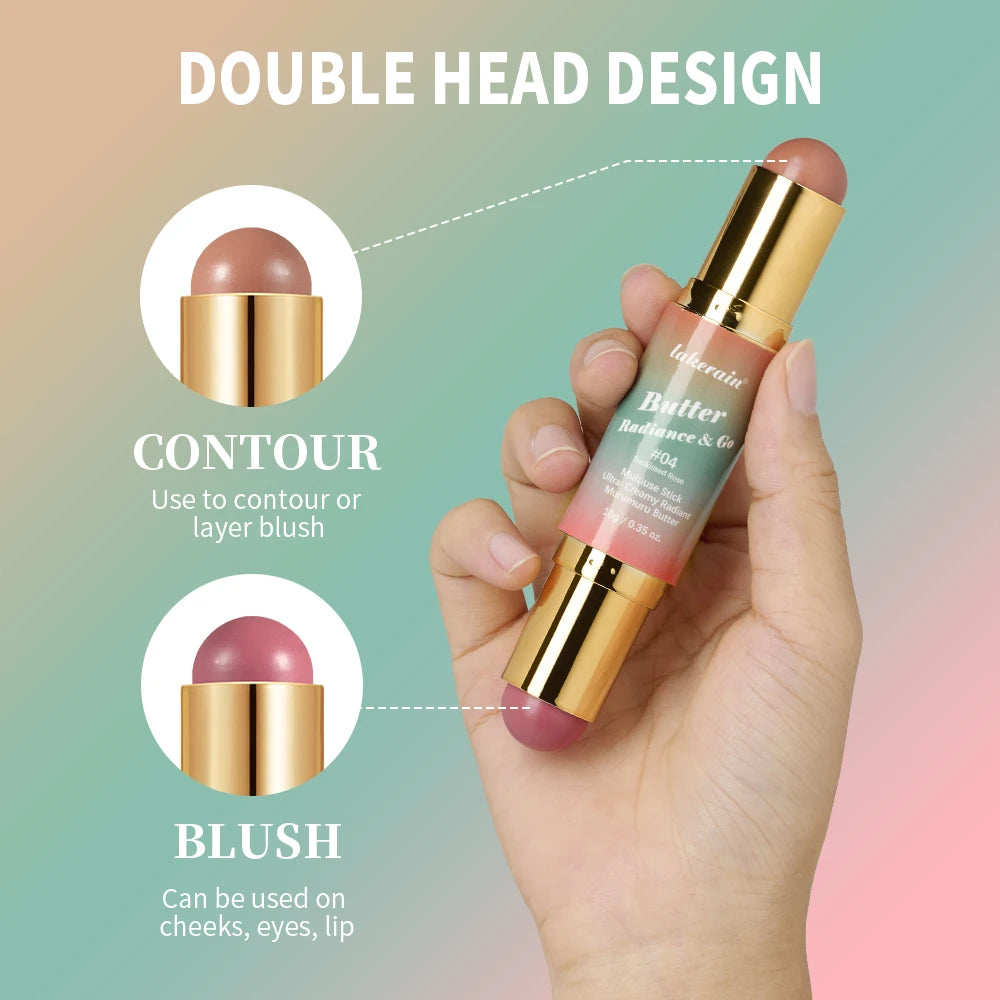 Butter Glow & Go Multiuse Stick Double-Headed Bronzer Blush Stick for Cheeks Contours Light Glossy Bronze&Pink Blusher Cosmetics - AliExpress 66