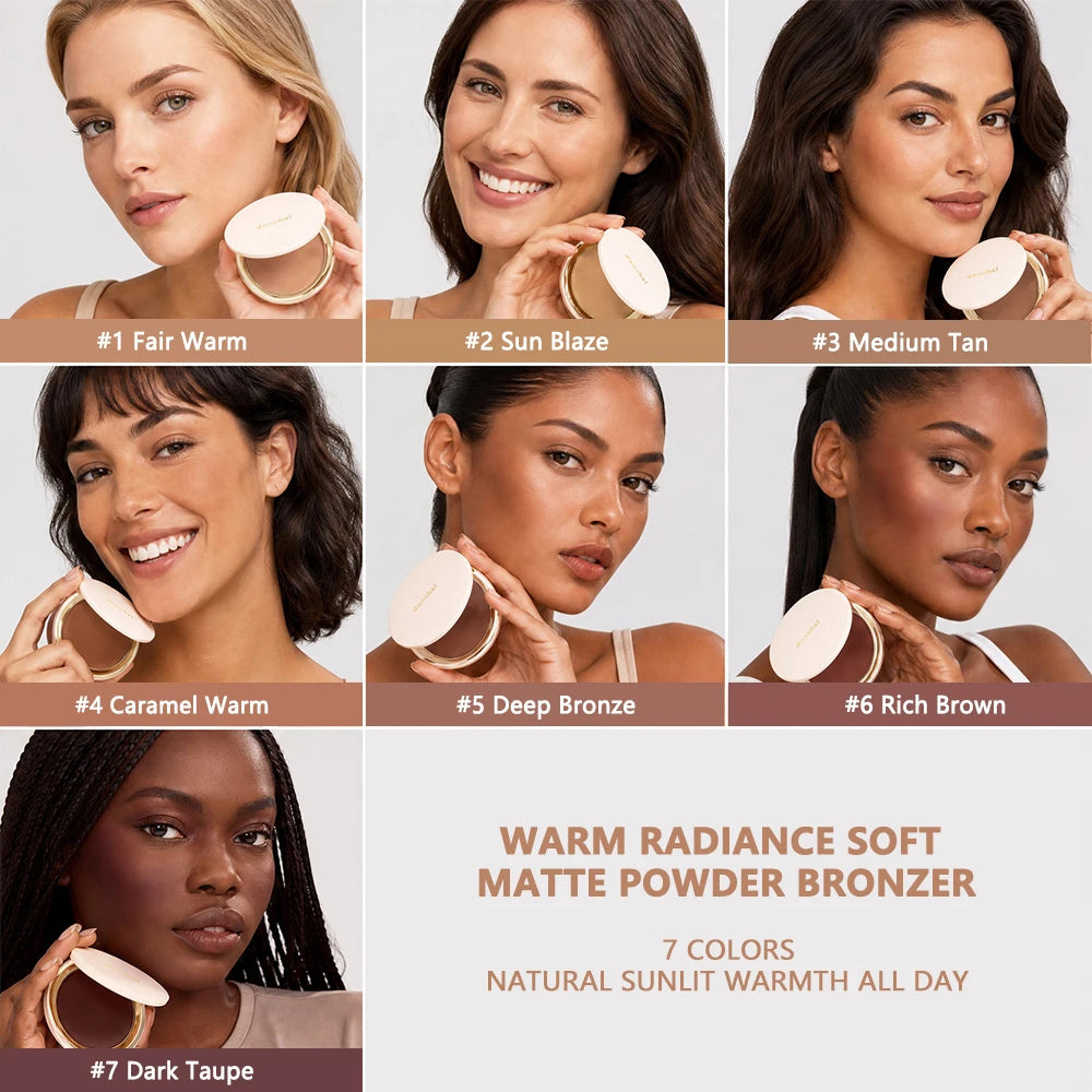 Buildable Pressed Bronzer Powder 7-Color Light Sheer Brightening Layered Contour Natural Matte Long Lasting Smooth Facial Makeup - AliExpress 66