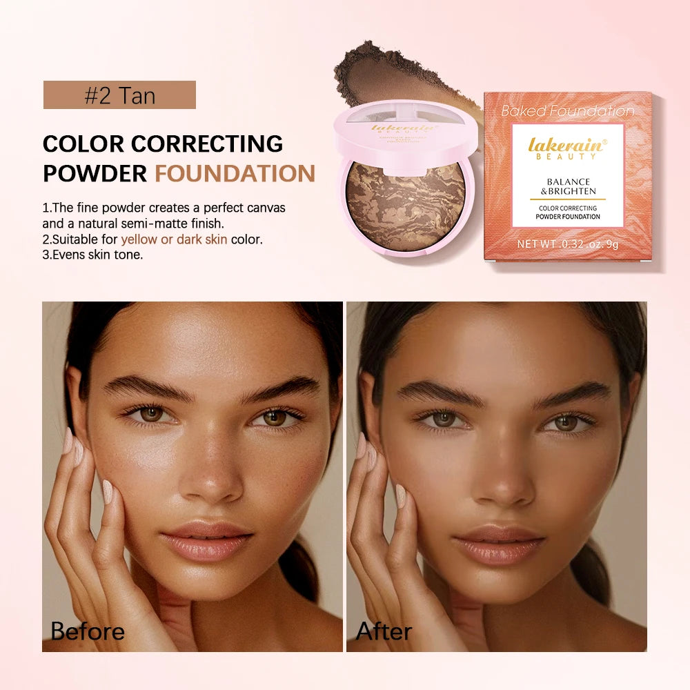 NEW YORK Baked Brighten Color Correcting Powder Foundation Fair Buildable Light to Medium Coverage Demi-Matte Natural Finish - AliExpress 66