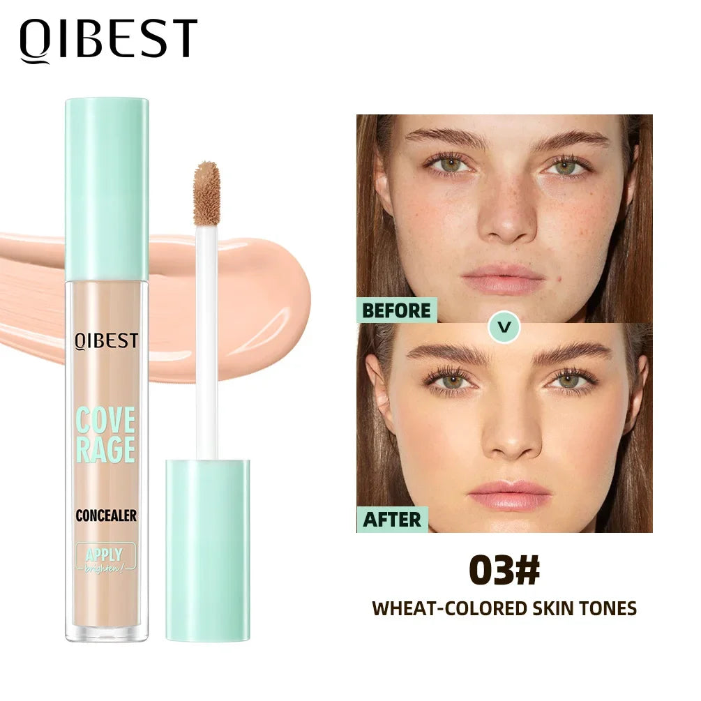 QIBEST Face High Coverage Concealer Matte Liquid Foundation Multi-Use Cream Oil Control Retouch Face Makeup Products For Women