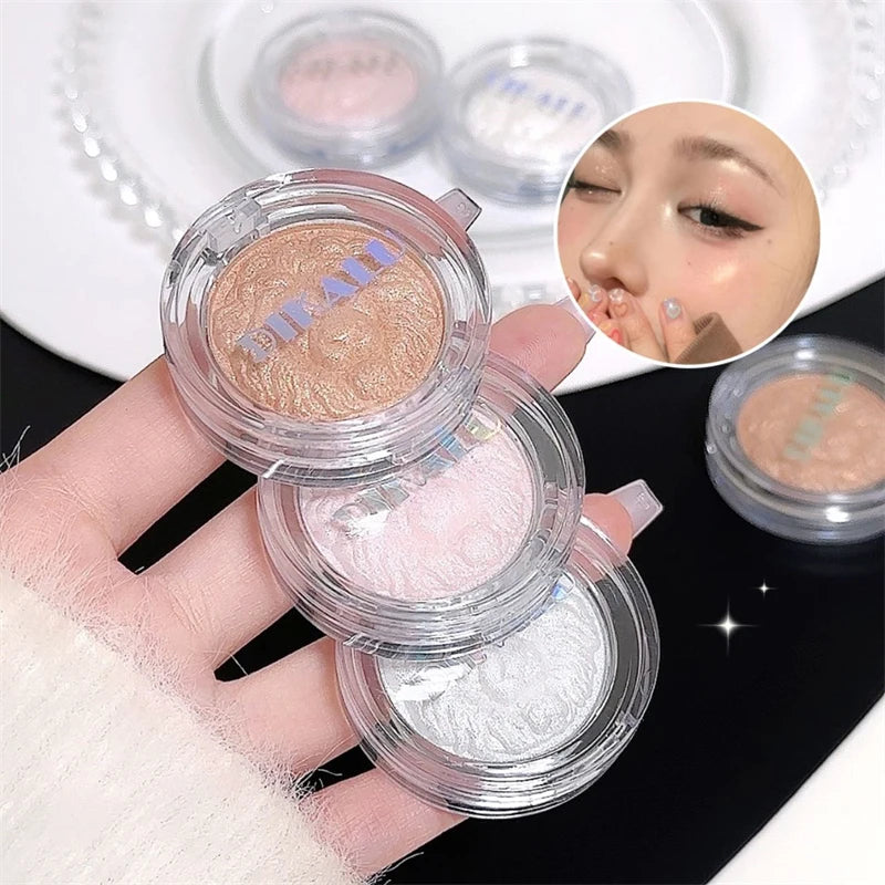 3 Color Face Highlighter Palette Llluminator Palette Natural Waterproof Glitter Shimmer Powder Highlight Makeup High Gloss Cream - AliExpress 66