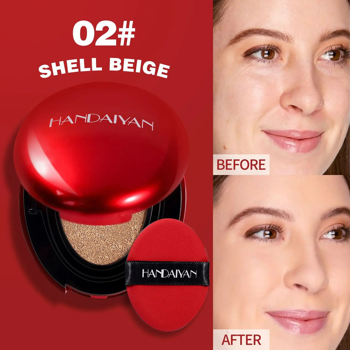 Red Cushion Foundation Semi-Matte Full Coverage Waterproof Long-lasting Concealer Makeup Tone Up Cream Base Covering Foundation - AliExpress 66