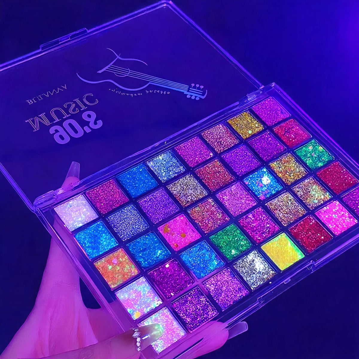 40 Color Luminous Glitter Palette Sequin Shimmer Face Body Makeup for Women Girls Party Festive Stage Night Use