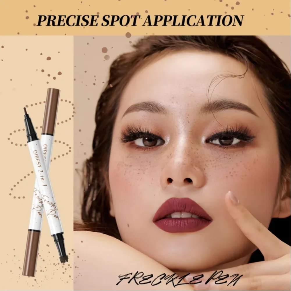 Double-end Freckles Stamp Pen Makeup 2-IN-1 Freckle Seal Waterproof Face Concealer Contour Natural Brown Freckle Cosmetic