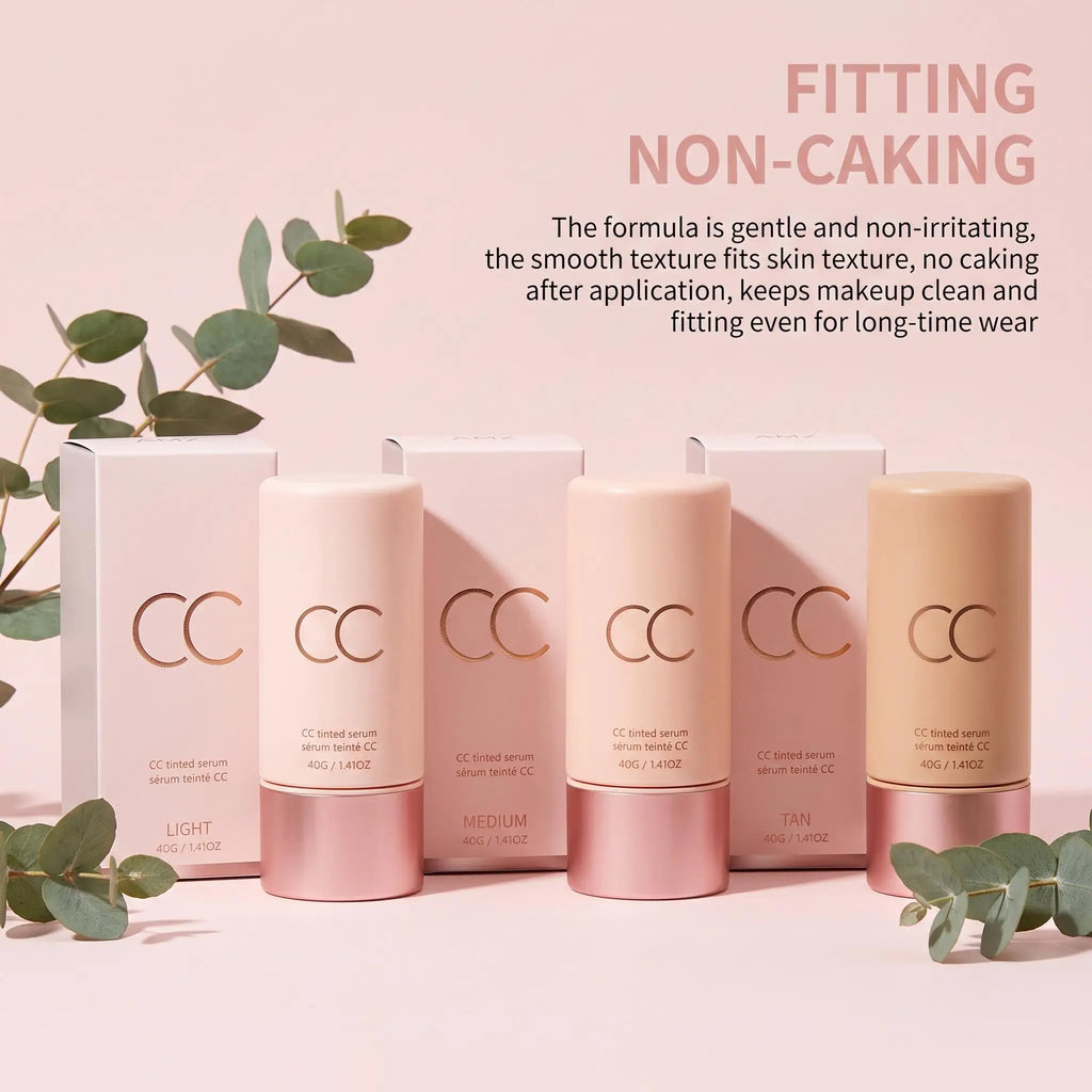 CC Tinted Serum Color Correcting Tinted Serum Self Adapt Skin Tone No Caking Natural Finish Coverage Foundation Serum