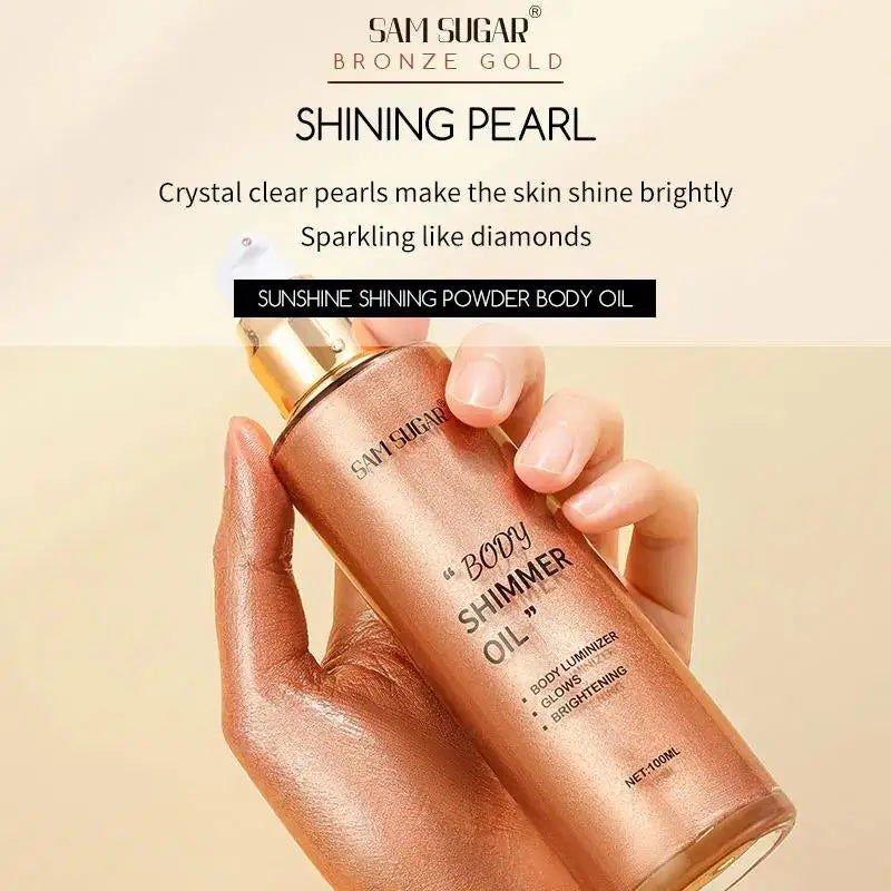 100ml Pearl Rose Gold Shimmer Oil Highlighter For Face Body Glow Bronzer Illuminator Liquid Makeup Shine Brightener - AliExpress 66