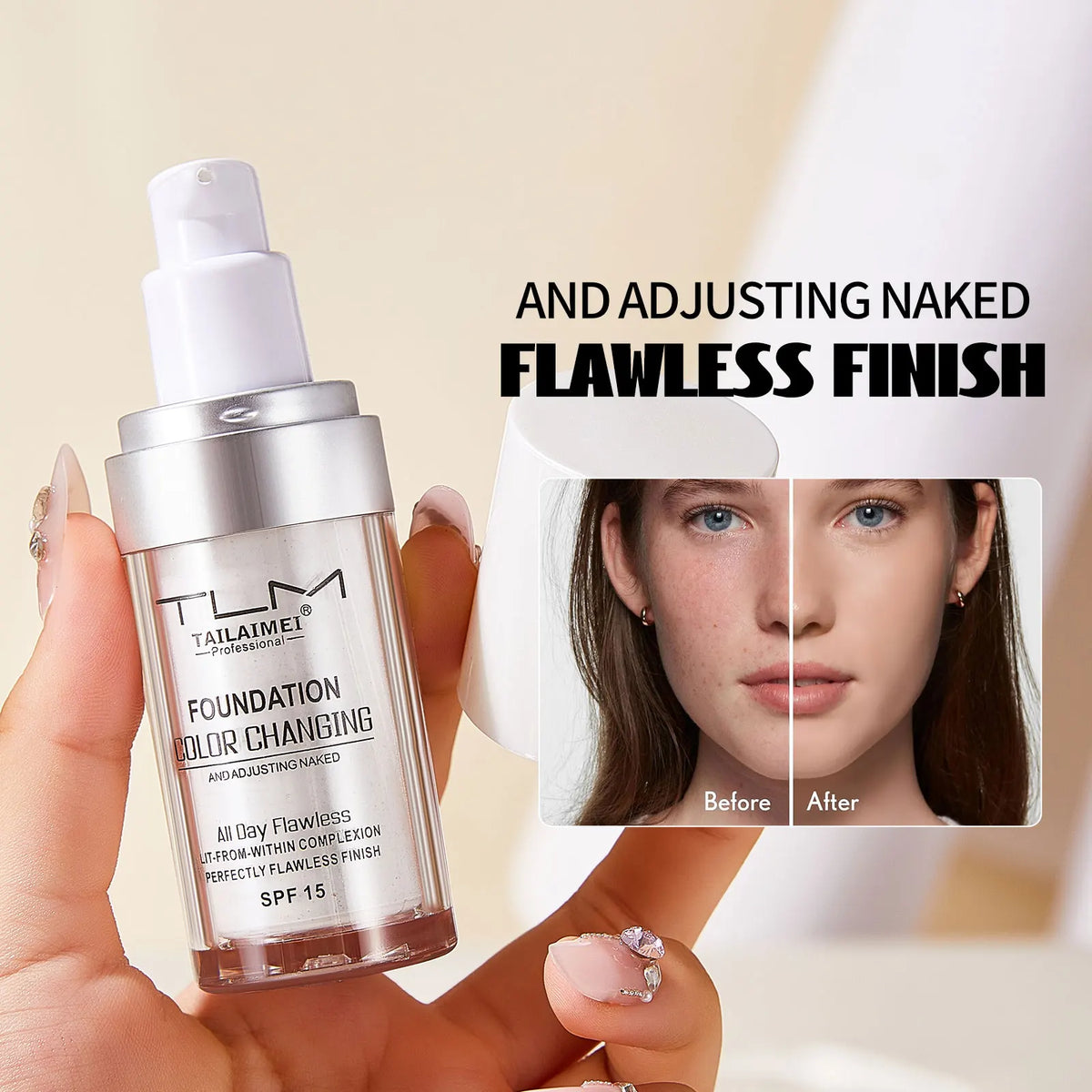 TLM Liquid Foundation Color Changing Concealer Waterproof Natural Brighten Skin Tone Face Cosmetics Makeup for Women & Men 30ml - AliExpress 66