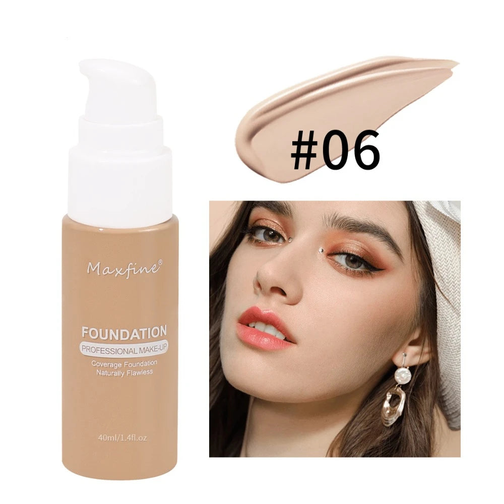 Professional Oil-Control Liquid Face Foundation Waterproof Full Coverage Matte Base Long Lasting Makeup Base