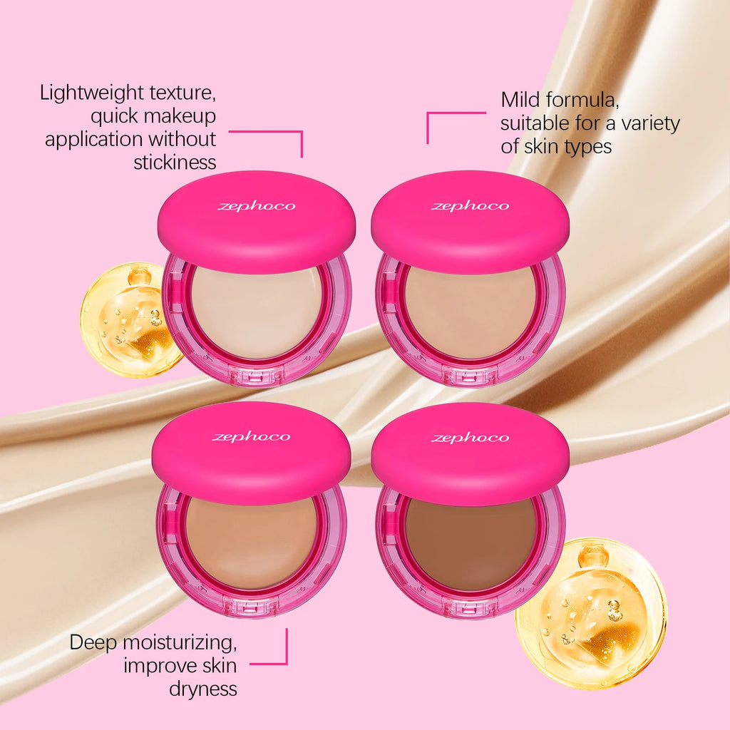 Moisturizing foundation cream, lightweight and smooth, hydrates and nourishes the skin, conceals imperfections, suitable for oil