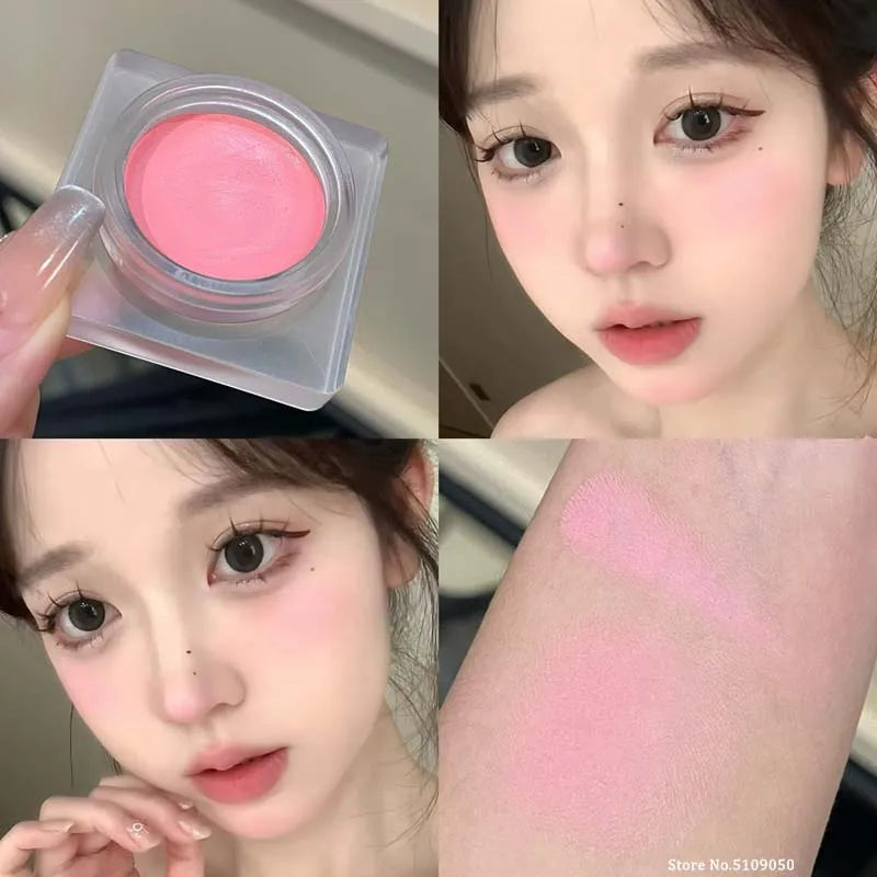 Purple Blush Cream Cheek Rouge Rose Brown Mud Palette Long-Lasting Waterproof Monochrome Brighten Face Moisturizing Blush Makeup - AliExpress 66