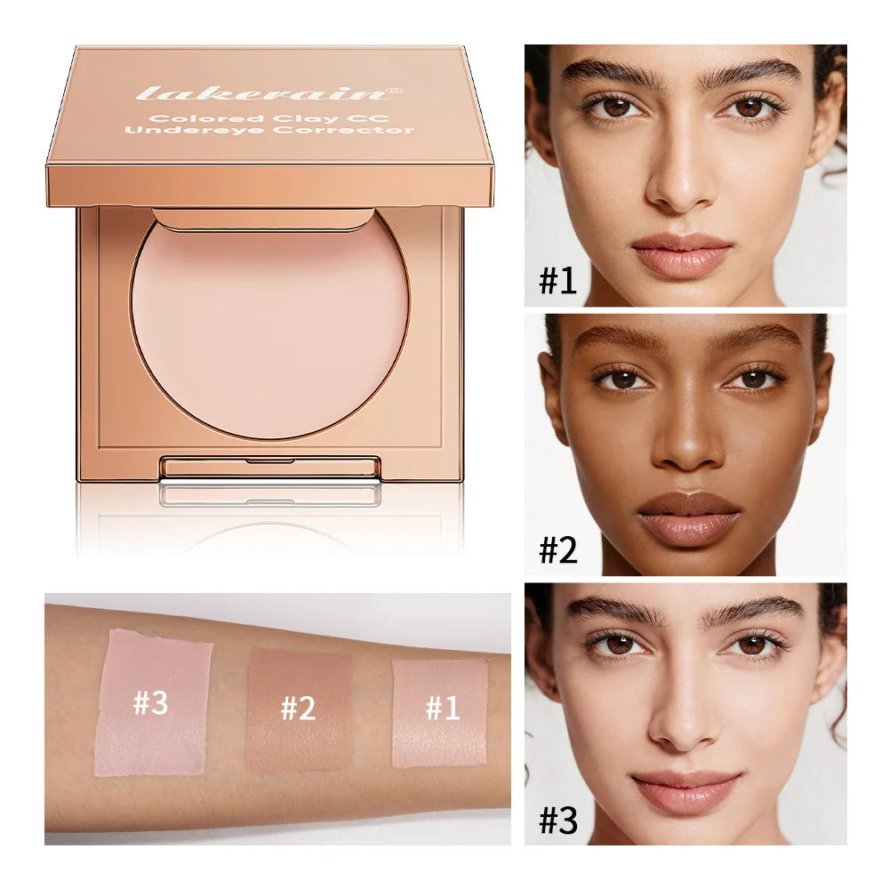 CC Full Coverage Undereye Color Corrector Matte Waterproof Nourishing Full Coverage Pressed Powder Foundation With Puff Makeup