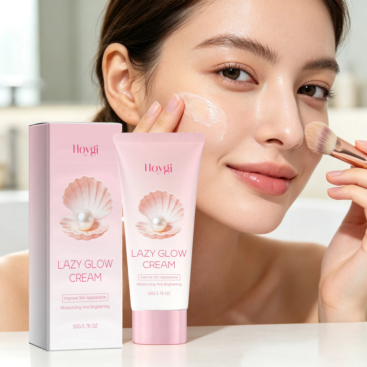 50g Lazy Face Cream Moisturizing Improve Skin Texture Enhance Smoothness Glowing Perfect Concealer Lazy Makeup Foundation Cream