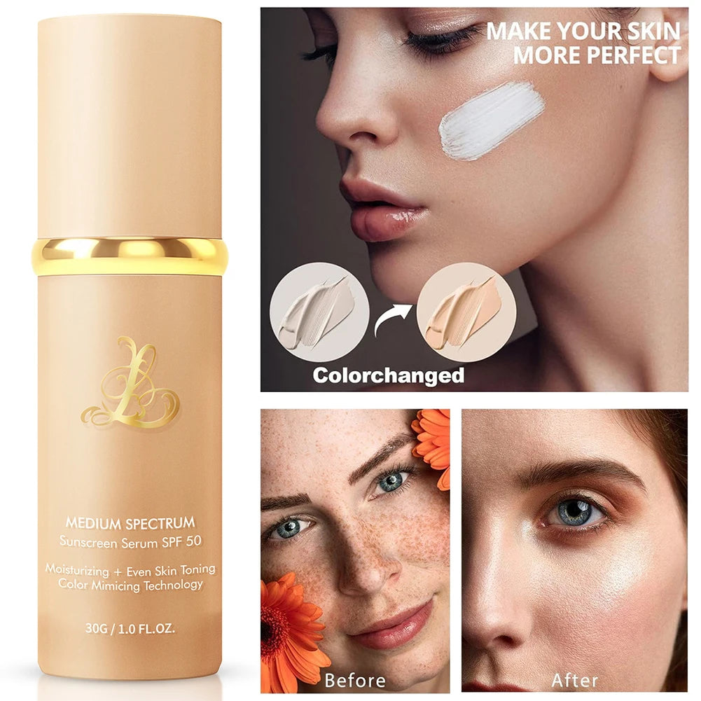 30g 4 In 1 Ultra Blends Color Changing-Foundation Broad Spectrums SPF 50 Sunscreen Concealer For Women Girls Makeup Accessories