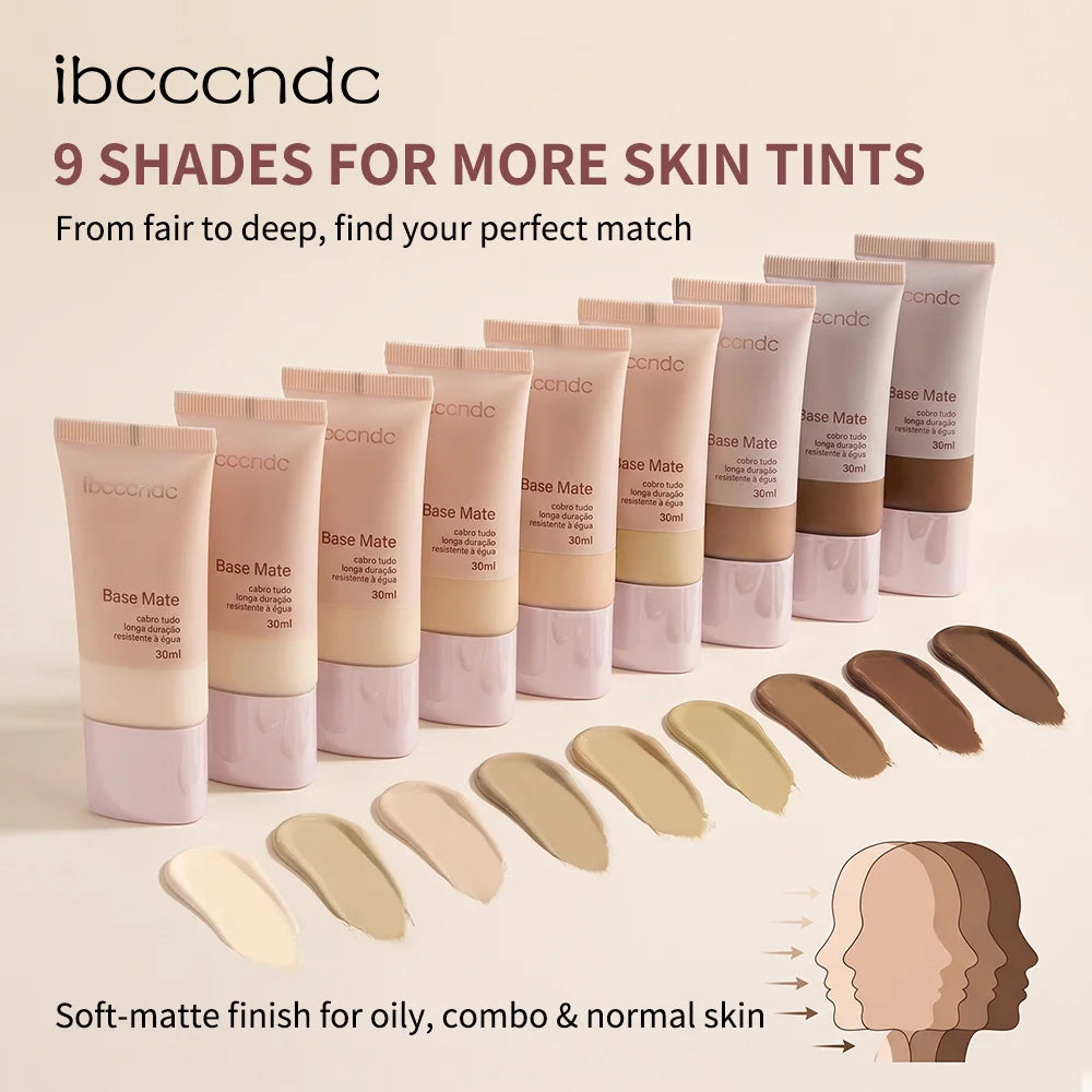 Matte Foundation Natural Coverage Smooth Skin-Friendly Deep Skin-Nourishing Long-Lasting & Waterproof Gentle Cares Foundation