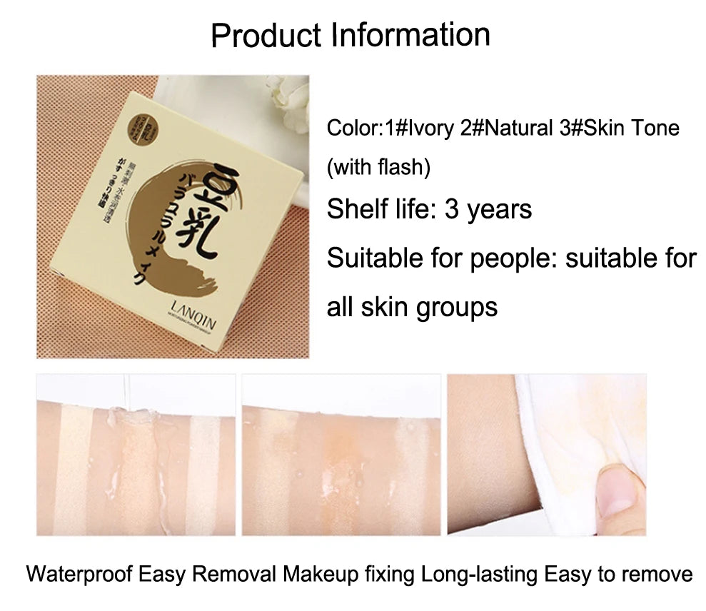 Long Lasting Waterproof Concealer Setting Powder, Moisturizing Sheer Finish Honey Powder, Wet and Dry Dual Use Face Makeup Press