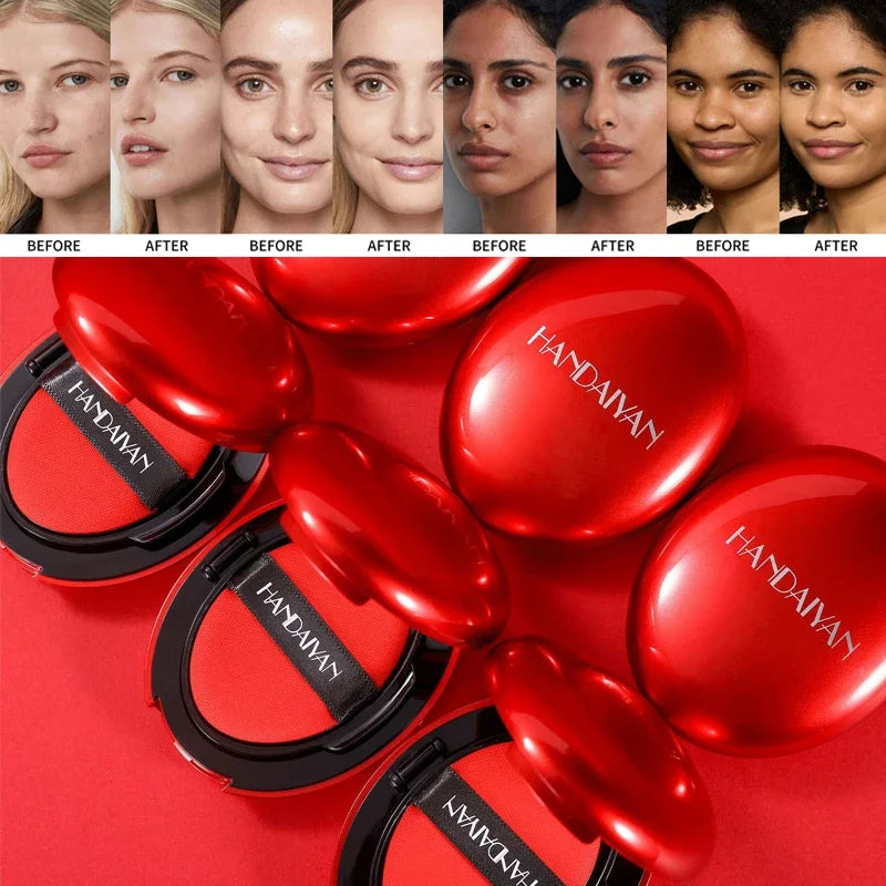Red Cushion Foundation Semi-Matte Full Coverage Waterproof Long-lasting Concealer Makeup Tone Up Cream Base Covering Foundation - AliExpress 66