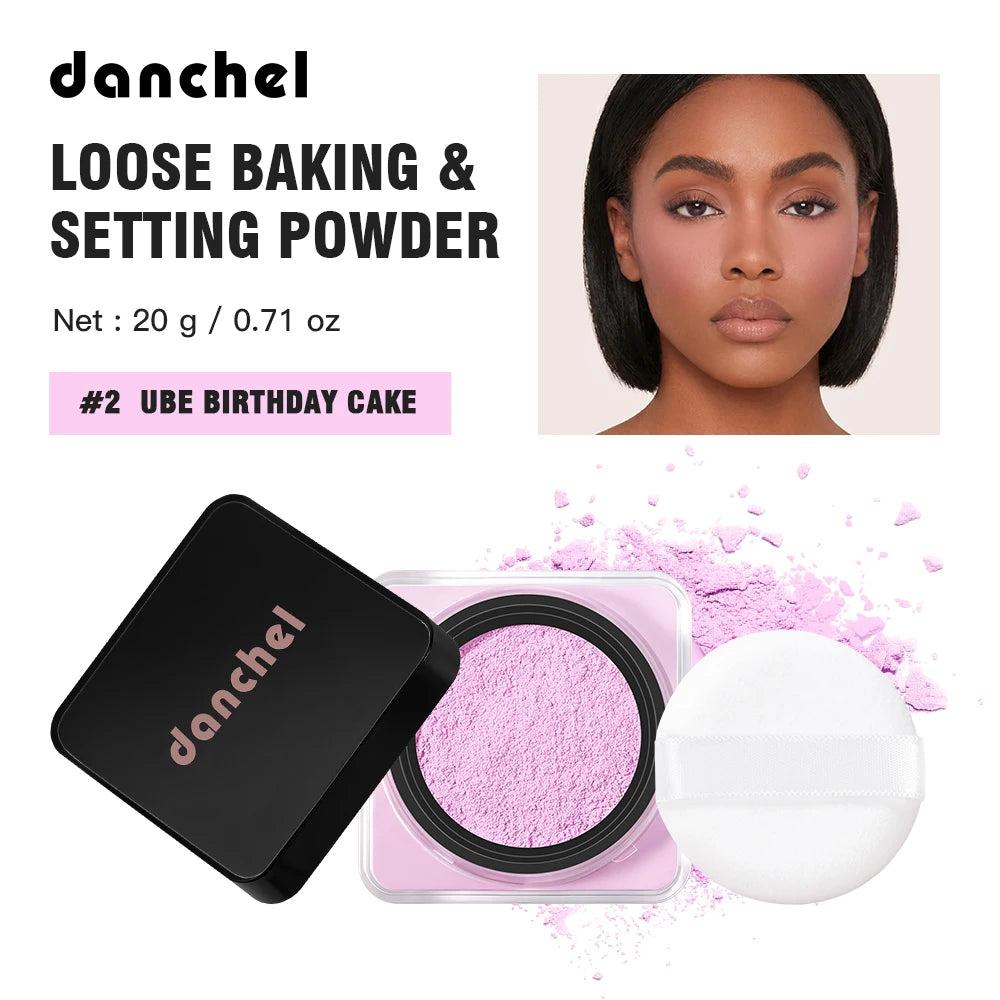Waterproof Long Lasting Loose Baking Setting Powder &Puff Matte Finish Oil Control Face Cosmetics Anti Sweat Oil Absorb Makeup