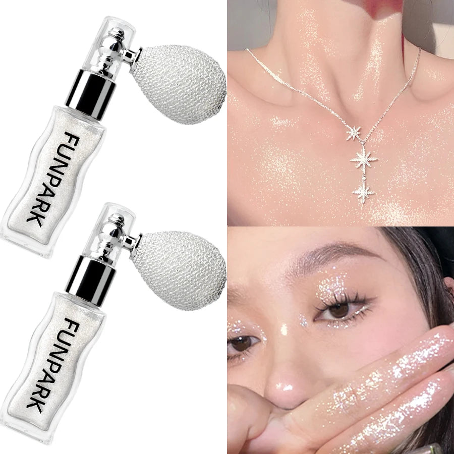 1PC Highlighter Powder Brightens The Whole Body Sparking Face Korean Makeup Lasting Pearlescent White Brown Silver Cosmetics - AliExpress 66