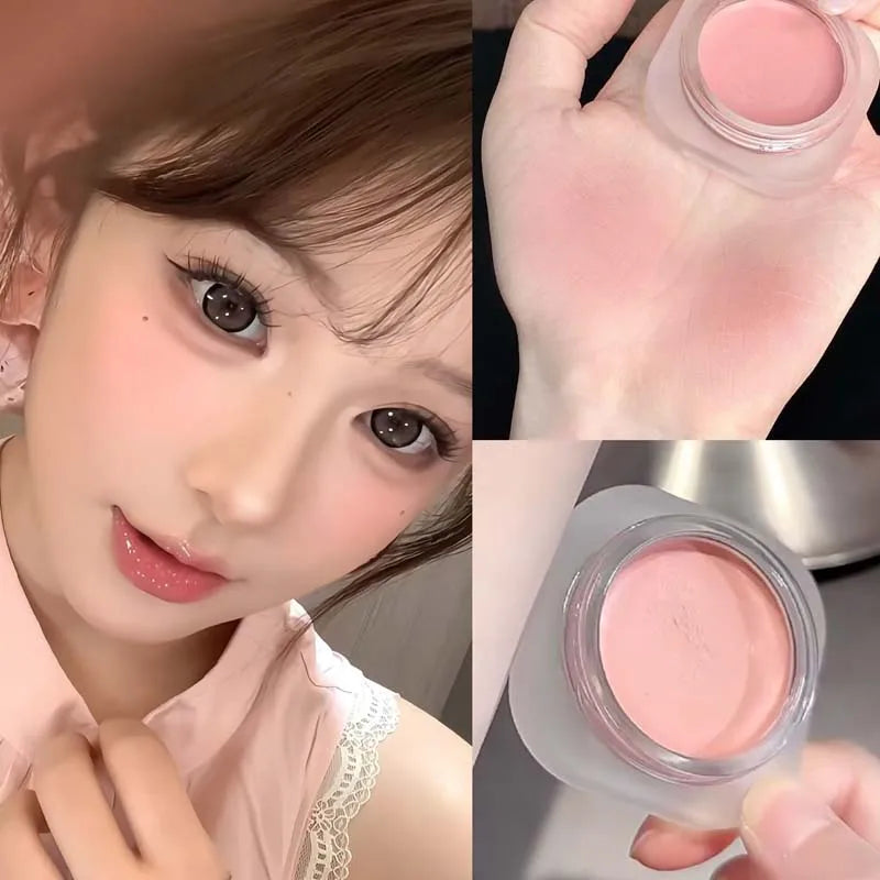 Purple Blush Cream Cheek Rouge Rose Brown Mud Palette Long-Lasting Waterproof Monochrome Brighten Face Moisturizing Blush Makeup - AliExpress 66