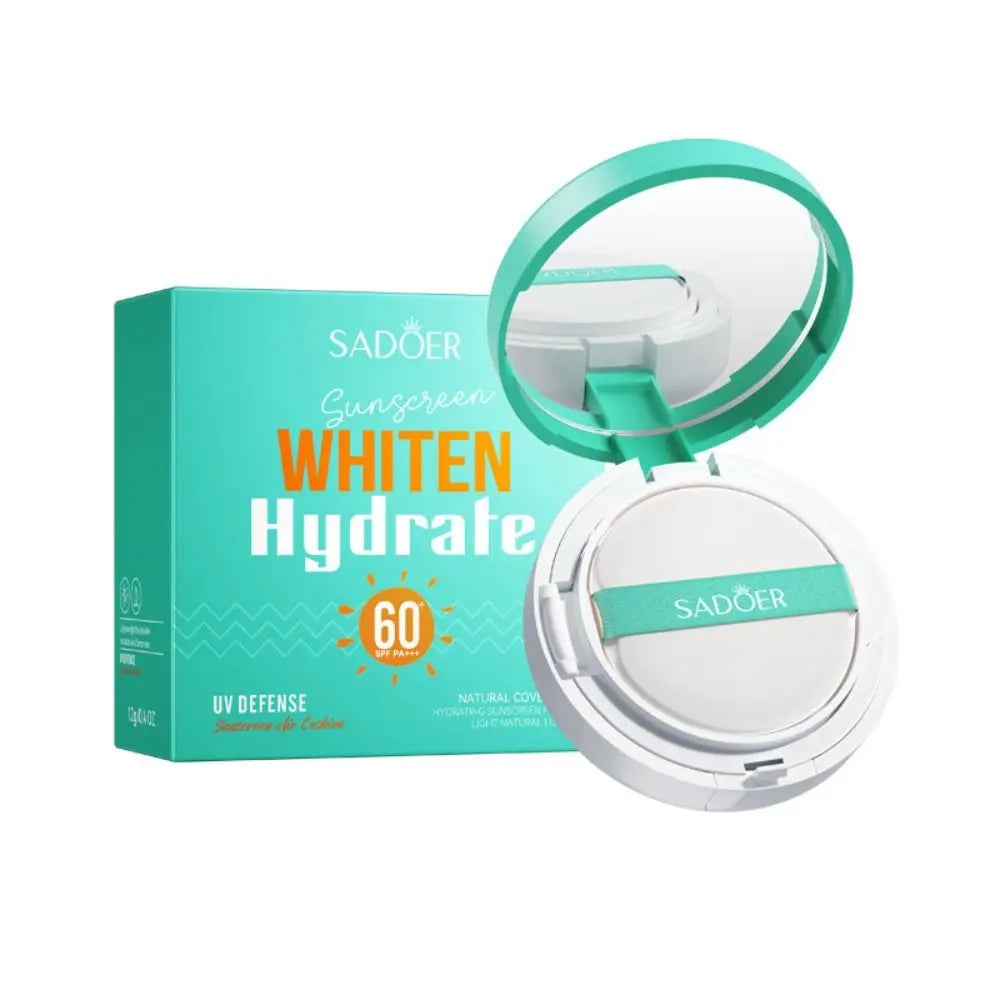 Facial Tinted Sunscreen SPF60 Sun Cushion Oil-Free Moisturizing & Soothing Face BB Cream Lightweight Natural Dewy