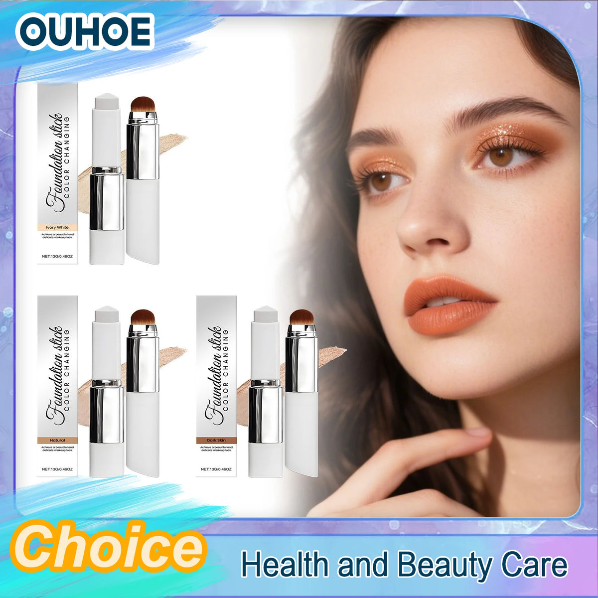 2-in-1 Color-Changing Foundation Liquid Stick Lasting Concealer Lightweight Moisturizing Brightening Matte Natural Base Makeup - AliExpress 66