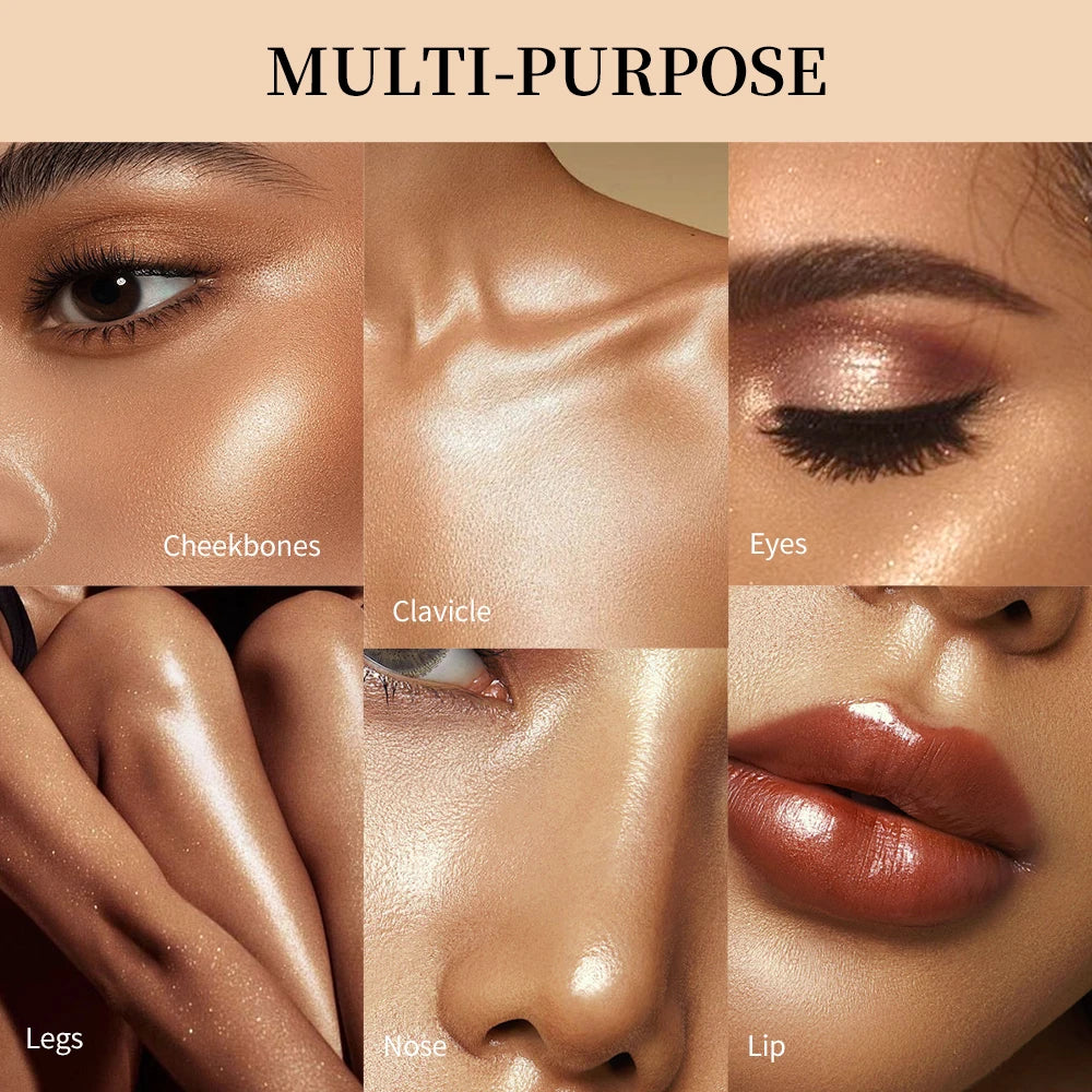 Highlighter Powder LongLasting Waterproof Face Instant Silky Skin Glow Baked Shimmer Illuminator Makeup Contouring Glitter - AliExpress 66