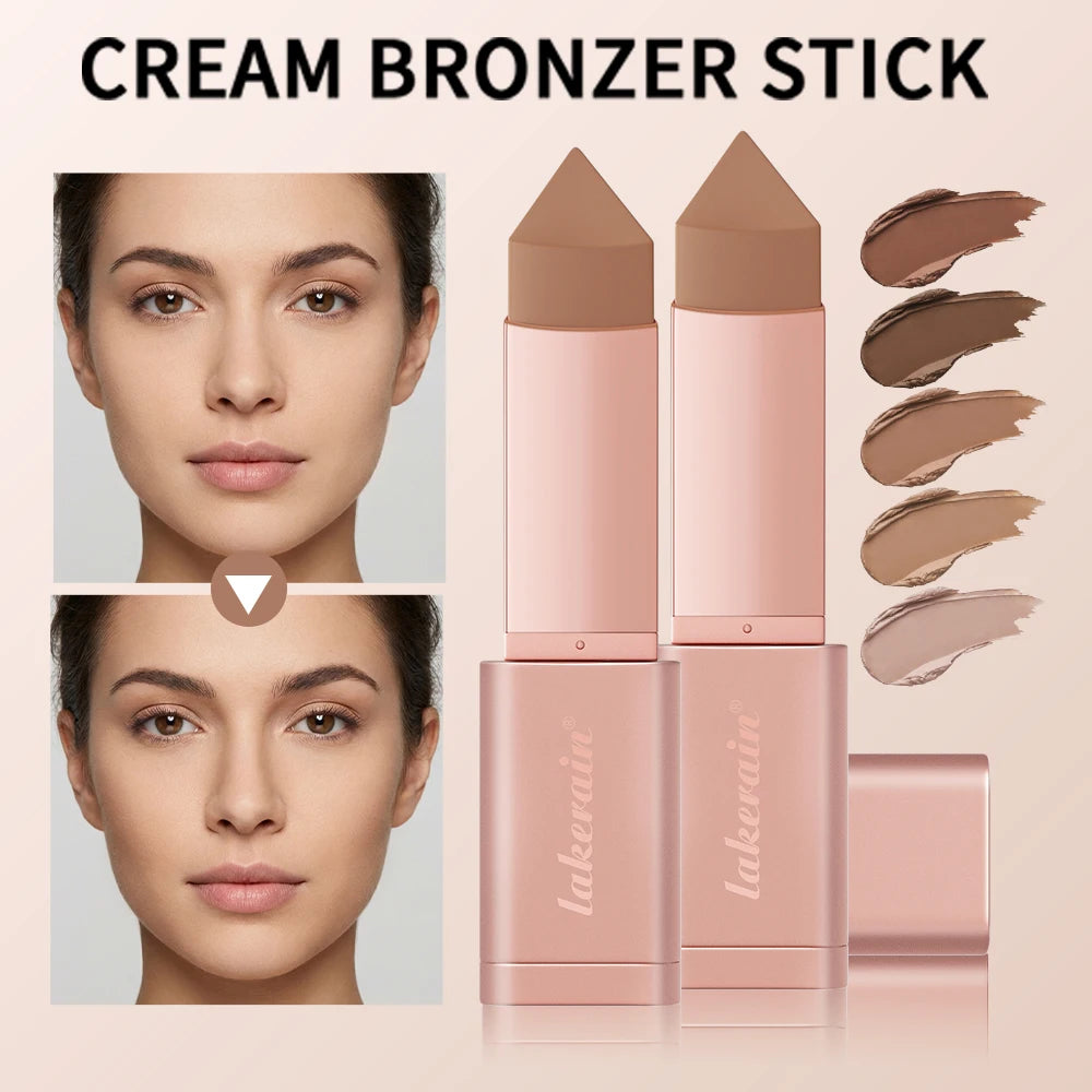 Cream Bronzing Stick Smooth Seamless Longwear Natural Glow Contour Shaping Makeup Blendable Buildable for All Skin Types