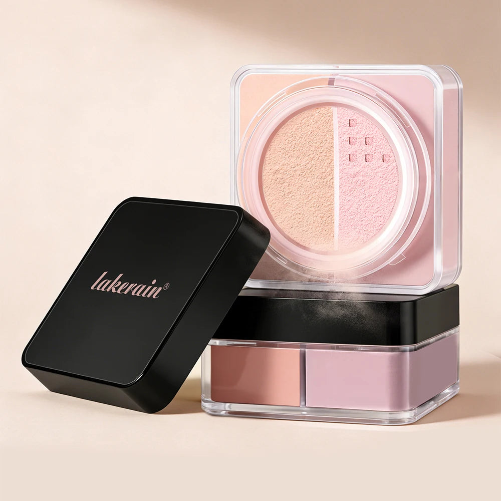 2 Colors Baking Loose Powder Brightening Color Correct Duo Long Lasting Oil Control Natural Blurring Pores Face Setting Makeup