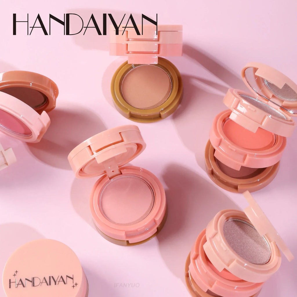 New 3 In 1 Matte Highlighter Contouring Blush Palette Pearly Shiny Eyeshadow Multifunctional Face Makeup Palette Female Cosmetic - AliExpress 66