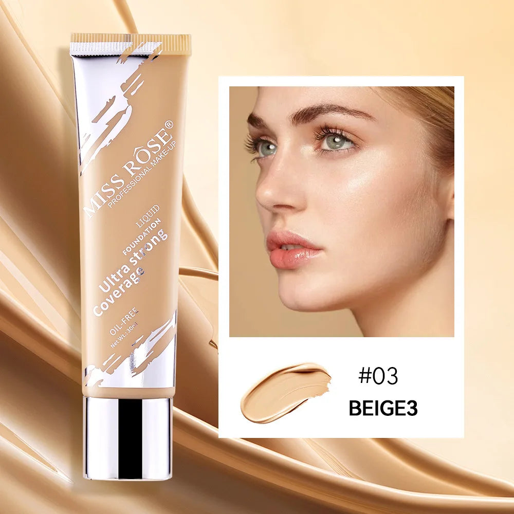Oil?control LongLasting Foundation Cream Natural Buildable Coverage Concealer Makeup Base Sweat Proof Non?fading Facial Cosmetic