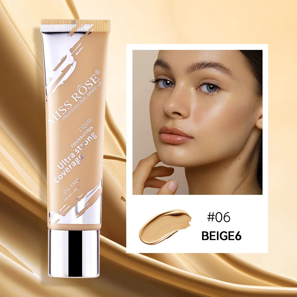Oil?control LongLasting Foundation Cream Natural Buildable Coverage Concealer Makeup Base Sweat Proof Non?fading Facial Cosmetic