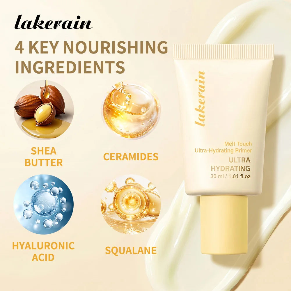 Melt Touch Ultra-Hydrating Primer Long-Lasting Hydration Correct Rough Pore Dewy Glass Effect Base Butter Moisturising Primer