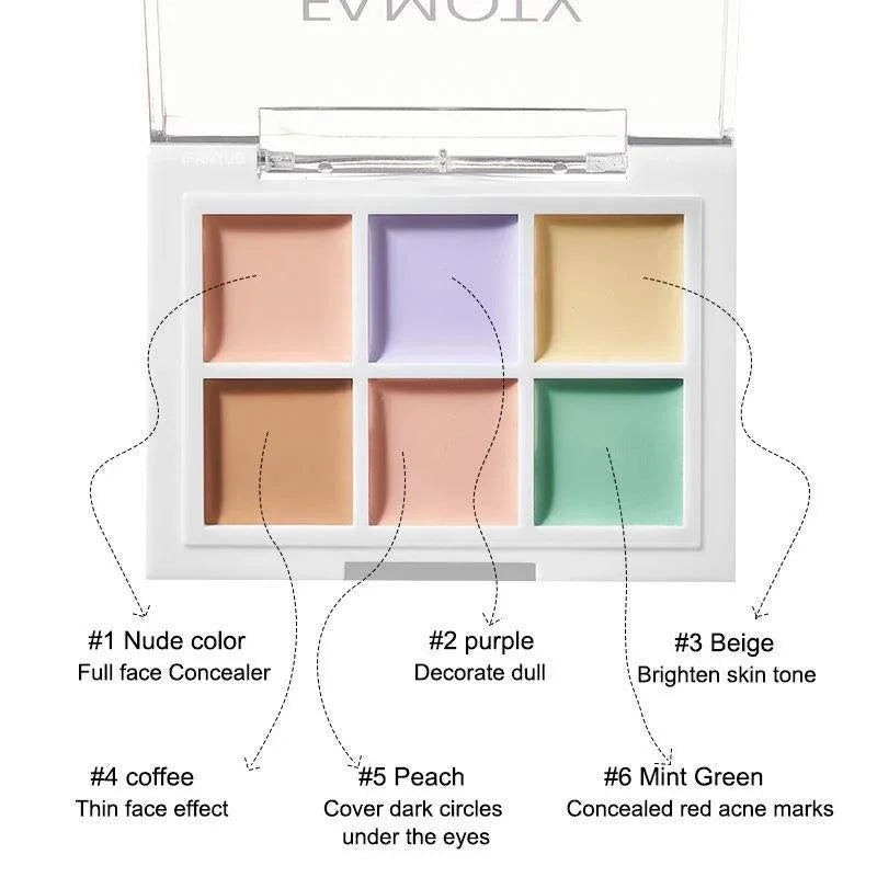 6/9 Colors Concealer Palette Lasting Moisturize Concealer Cream Bronzer Contouring Brightening Highlighter Face Color Corrector