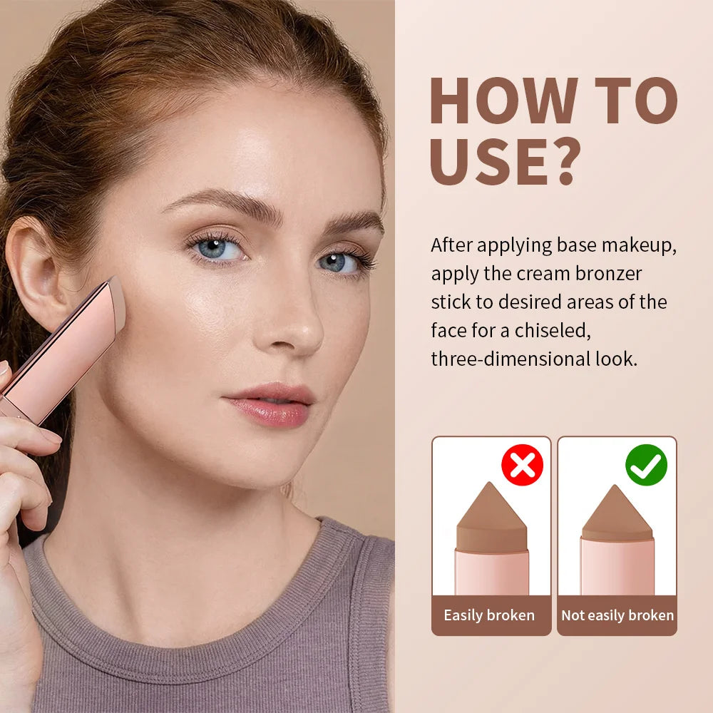 2 IN 1 Cream Bronzer And Contour Stick Waterproof Highly Pigmented Instant Depth & Dimension Contouring Face Makeup Cosmetics - AliExpress 66
